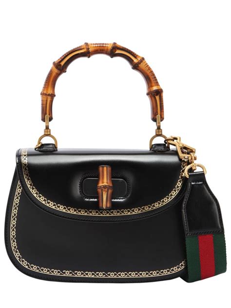 gucci bamboo leather handbag|bamboo handle bag gucci.